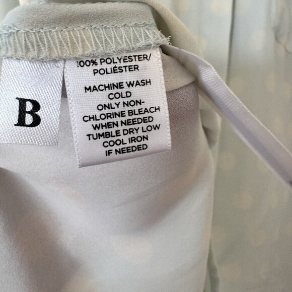 Loft Polka Dot Utility Blouse Blue Size Medium Sky Blue White Cream - Picture 5 of 5